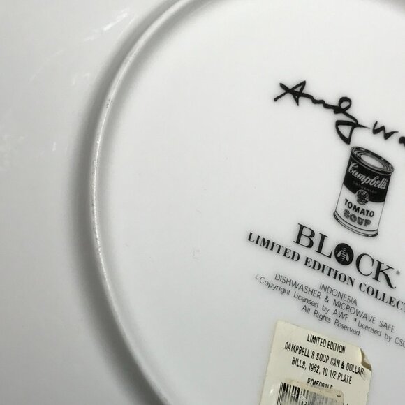 Andy Warhol Campbell's Soup Can & Dollar Bills Plate Numbered & Signed 518/5000 - Picture 7 of 14